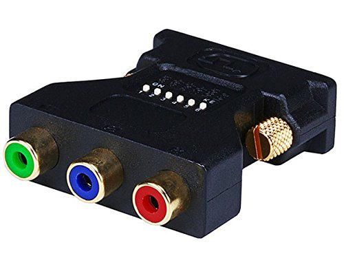 Monoprice DVI-I Male to 3 RCA Component Adapter w/ DIP Switch for ATI Video Cards (Gold Plated)