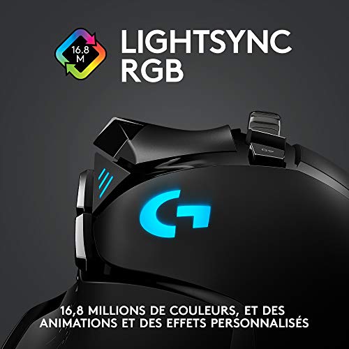 Logitech G502 LIGHTSPEED Souris sans Fil, Capteur Gaming HERO 25K, 25 600 PPP, RGB, Ultra-Léger, 11 Boutons Programmables, Batterie Longue Durée, POWERPLAY-compatible, PC, EU Packaging - Noire