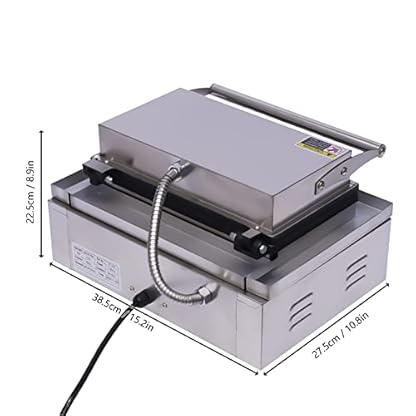 1500 W Commercial Hot Dog Waffle Machine, Gewerbliches Waffeleisen mit 50-300 °C Antihaftbeschichtung, Corn Dog Maschine mit einstellbarer Temperatur und Zeit – Bild 7