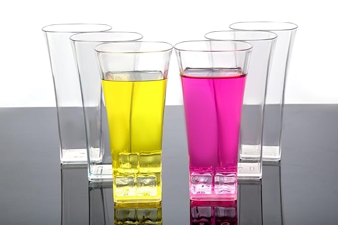 Image of SORATH Premium Drinking Glasses Set - Pcs Transparent Glassware | Stylish Tapered Glass Tumblers for Water, Juice & Cocktails | Modern Everyday Drinkware for Home & Commercial Use (Clear, Pack of 12)