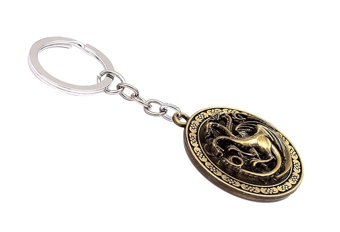 Image of Metallic Game Of Throns Gothic Dragon Fire And Blood Keychain
