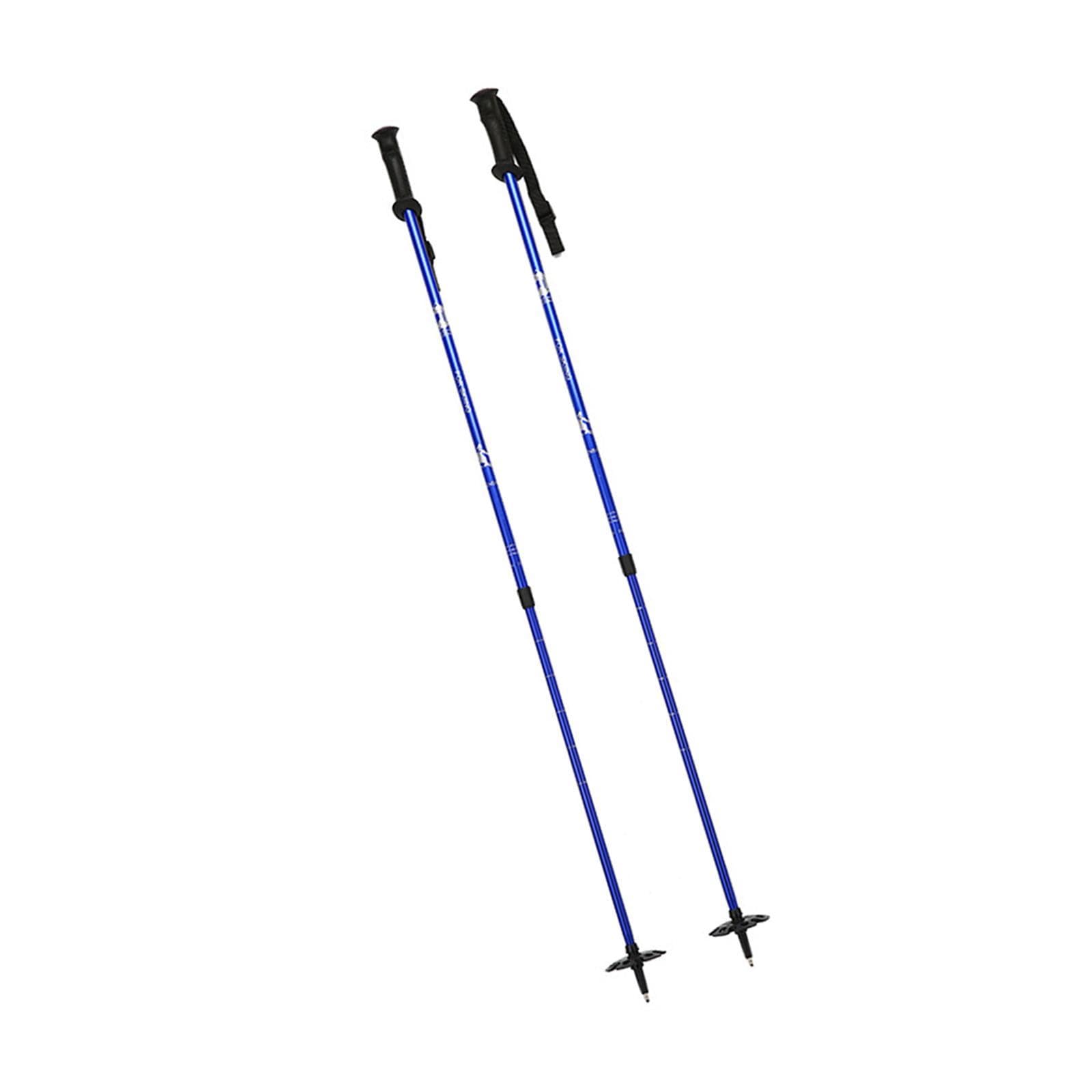 2 Piezas Bastones de Senderismo Telescópicos Palos para Excursión Aleación de Aluminio con Mango Ergonómico Y Cestas para Nieve de Bloqueo