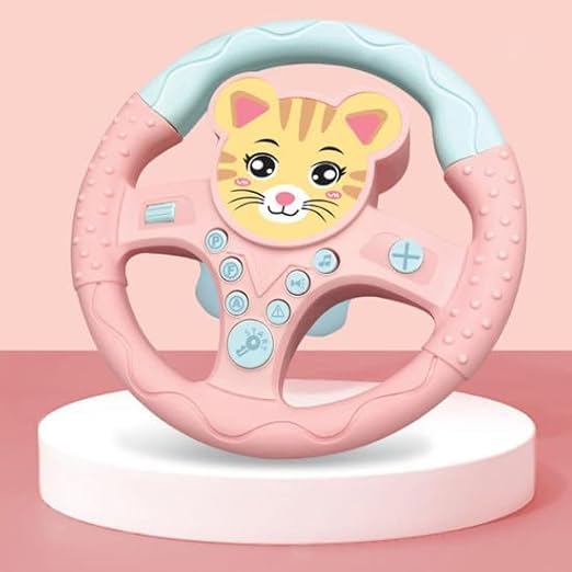 ADEMNEX Steering Wheel Toy Simulated Steering Wheel Toy - Pretend Adventure Toy, Speed & Brake Controls, Durable, Easy to Use - Kid (Pink)-picture-26