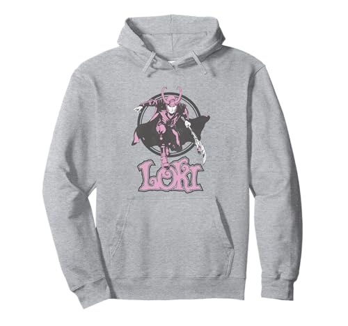 Hoodie Marvel Loki Retro Pink parfait pour vos soirées streaming et sorties décontractées