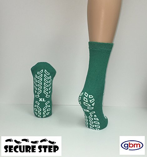 Image of GBM Secure Step Double-Sided Tread Non Slip Safety Socks, 4 Pair