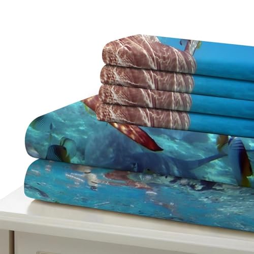 Linge de lit requin microfibre 3D parure de couette haute définition 140x200