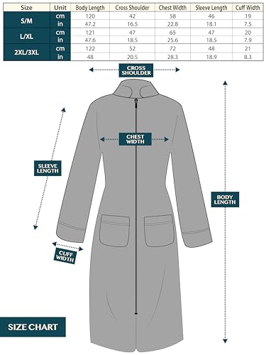 PAVILIA Premium Womens Robe Housecoat, 3/4 Sleeves Zip Up Nightgown For Women with Pockets, Soft Bathrobe Zipper Loungewear Dress Sleepwear (L/XL, Navy)