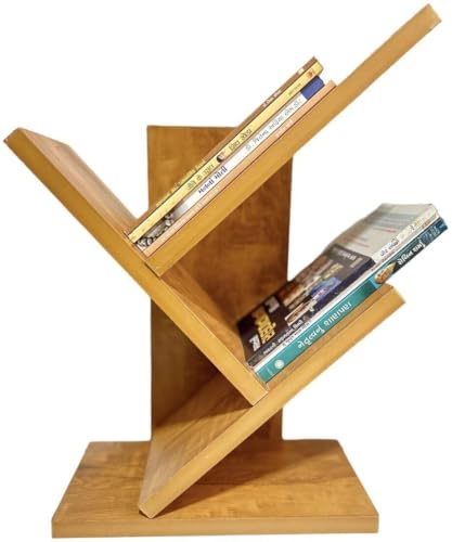 Image of Engineered Wood Bookshelf Multipurpose Home Decor Storage Rack Bookcase Showcase Organizer for Living Room Kitchen (Square 6 Shelf Bookrack) (3TIER Yellow)