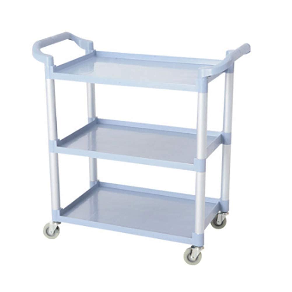 Carrito de servicio de 3 niveles para el hogar, restaurante y hotel, entrega de alimentos y recogida de platos, carrito de plástico rodante para fácil transporte y transporte