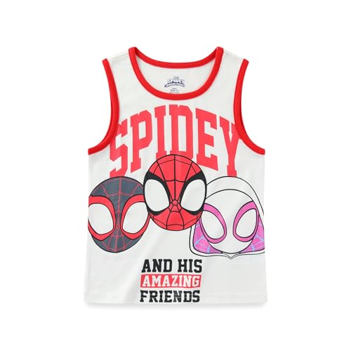 Image of Marvel Spidey and His Amazing Friends Boys 3 Piece Tank Top T-Shirt and Shorts Set for Toddler and Big Kids