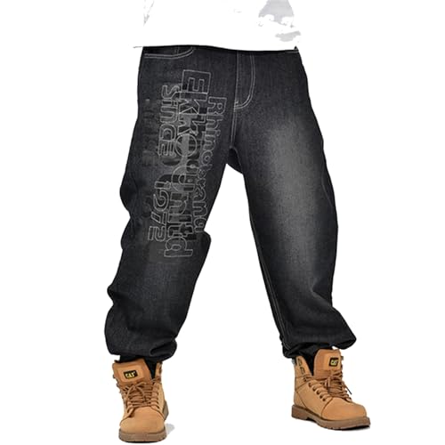 LUOBANIU Men's Baggy Jeans Relaxed Fit Hip Hop Streetwear with