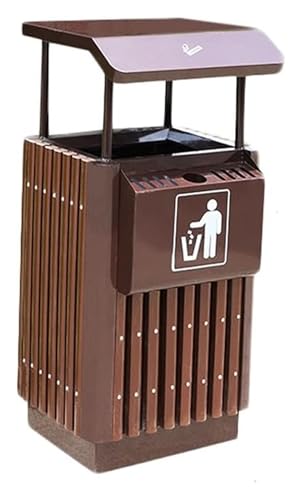 VVVBGFD trash Bote de basura for exteriores Bote de basura galvanizado Bote de basura clasificado 30L/7.9 galones Parques, Bote de basura for atracciones turísticas exterior
