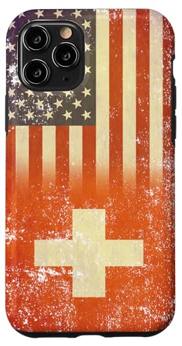 Swiss American Flag USA Switzerland Case for iPhone 11 Pro