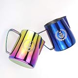 SIPLIV 12 uncji (350 ml) Dzbanki do espresso ze stali nierdzewnej dzban do spieniania mleka kremowy Macchiato Cappuccino Latte Art Making Dzbanek do spieniania - zielony