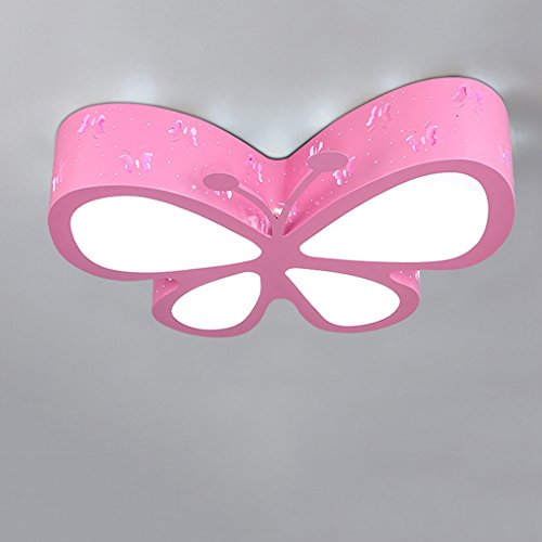 Preisvergleich Produktbild Europäische Eisen Schmetterling Deckenleuchte, moderne einfache LED energiesparende Deckenleuchte, Kinder Schlafzimmer Schlafzimmer Korridor dekorative hängende Lichter ( Color : Pink )
