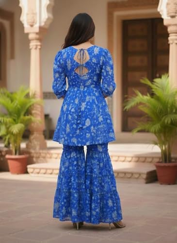 Ensemble kurti imprimé chic pour vos soirées d'été et fêtes