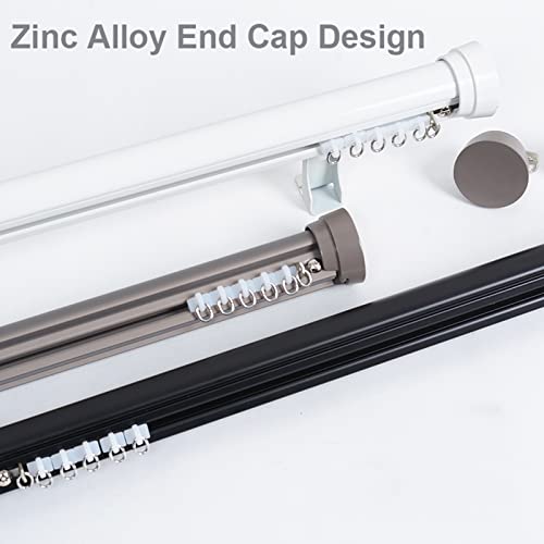 Kit de poste de aluminio negro de 320 cm con soporte de pared para separar habitaciones 3
