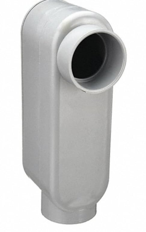 RSLB30S 1" PVC Type LB Conduit Body, Schedule 40 Electrical Conduit Fitting, Weatherproof Access Fitting, Gray (10 Pack)