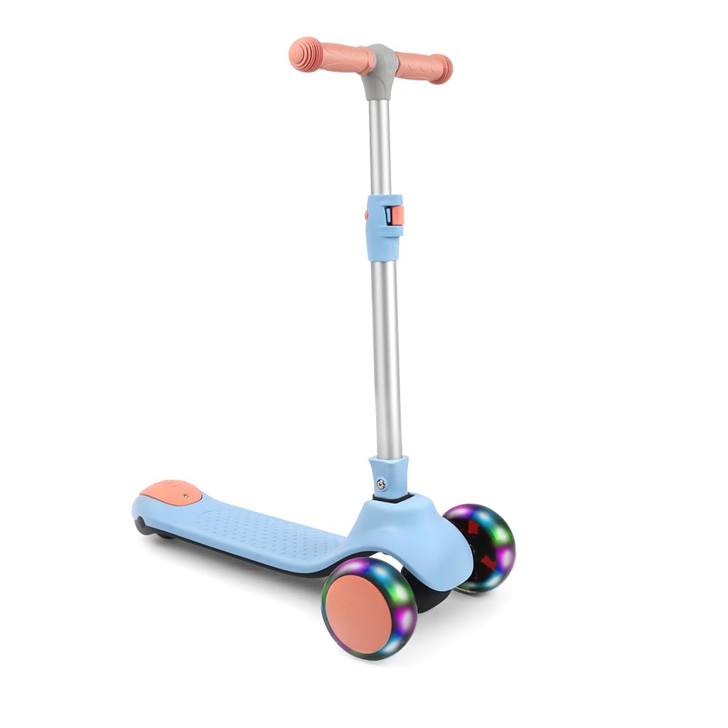 Kinderroller ab 3 Jahren, Roller Kinder mit LED-Rädern, Faltbare Kinderscooter für 3-10 Jährige