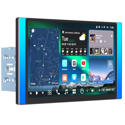 [12.5 inch QLED] ATOTOZONE AI Android Double Din Car Stereo, 8G+128G, 4G LTE,Wireless Carplay & Android Auto, Dual Bluetooth & WiFi, 7.1.2 Ch Audio, Hi-Volt RCA, 36B-EQ, HDMI Input,X10G225E