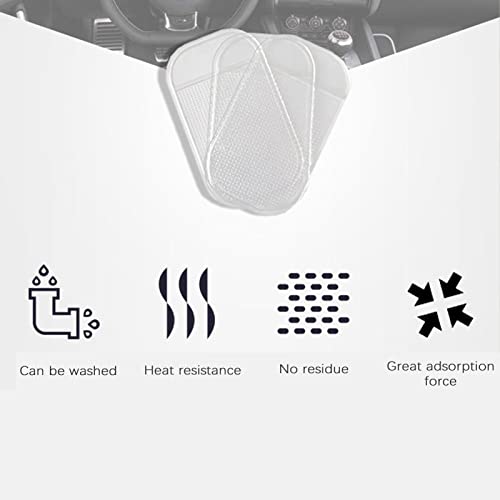 5PCS Extra-Strong Anti-Slip Pad Car Dashboard Sticky Pad Removable Silicone Gel Mat Washable Multi-Purpose PU Gel for Cell Phone Tablet (Black)