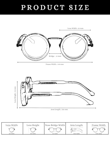Image of 4Flaunt Spyn ND9 Adjustable Round Sunglasses with ND Filter - Stainless Steel Frame, Gojo Inspired Design, Polarized TAC Lenses & UV400 Protection