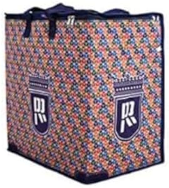 DOUBLE R BAGS Grocery & Vegetable Shopping Bag | Thick Base Carry Bag with Zip Closure & Reinforced Handles | Reusable Storage Tote for Daily Use (42x27x42 cm, 1 Compartment, Multicolor, Pack of 1)