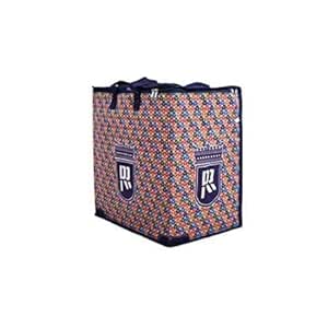 DOUBLE R BAGS Grocery & Vegetable Shopping Bag | Thick Base Carry Bag with Zip Closure & Reinforced Handles | Reusable Storage Tote for Daily Use (42x27x42 cm, 1 Compartment, Multicolor, Pack of 1)