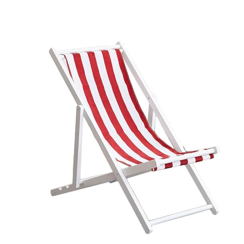 リクライニングチェア アウトドアチェア 折り畳み椅子 省スペース ベーシック ガーデンチェアー シェーズロングソファ 布製 枕付き 肘掛けき camping chair ラウンジチェア キャンプ 椅子 喫茶店 ビーチベッド おしゃれ (白 - 赤と白のスト