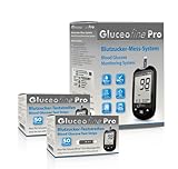 Starter Set XL Gluceofine® Pro Blutzuckermessgerät (mg/dL) + 110 Blutzuckerteststreifen, 10 Lanzetten, 1 Stechhilfe, 1 Etui, zur Blutzucker-Selbstkontrolle bei Diabetes (2)