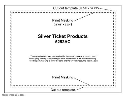 Image of 5252AC Silver Ticket in-Ceiling Speaker with Pivoting Full Speaker Adjustable Angle Woofers and Tweeter (Dual 5.25 Inch in-Ceiling Center Channel) Ceiling ONLY