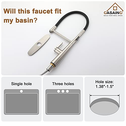 Casainc Kitchen Faucet Matte Black, 2 Open Mode 23.13In H Touch On Faucet For Kitchen Sink 1.8Gpm Faucet With Towel Rack, High Kitchen Faucet Lead-Free Copper Commercial Kitchen Faucet… #TOP4