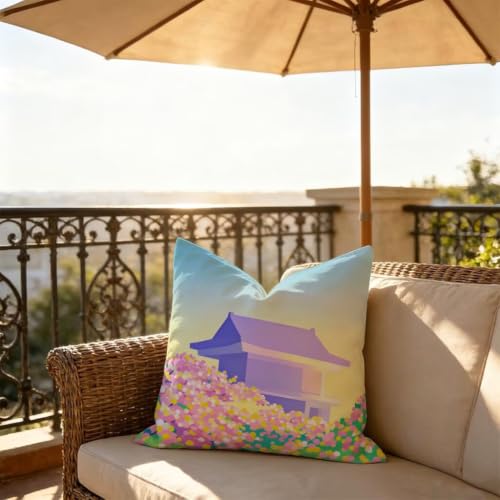Housse coussin couleur fleur 65x65 grand format canapé et chaise - 4