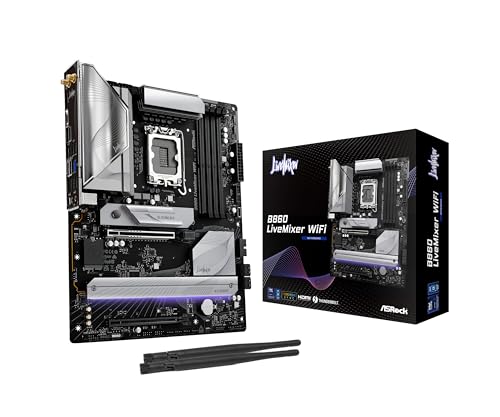 Image of ASRock B860 Live Mixer WiFi 6E LGA1851 DDR5 ATX Motherboard Intel Core Ultra Series 2 12+1+1+1+1 Power Phase PCIe 5.0 x16 Thunderbolt 4 Wi-Fi 6E DDR5 8666+ (OC) 3x M.2 (Gen5 /4) 2.5G LAN BIOS Flashback