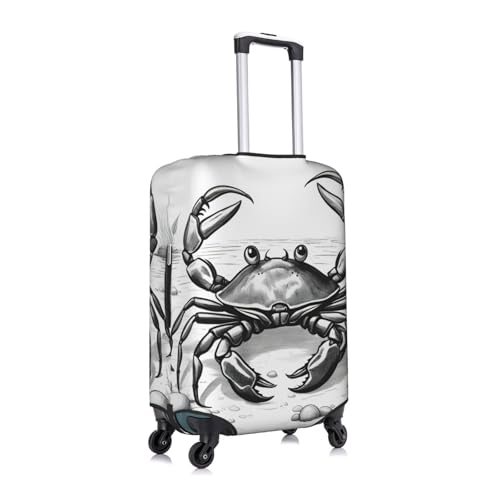 Cartoon Crab 1 Print Personalized Travel Luggage Cover With Zipper, Elastic Luggage Cover,For Daily Use3