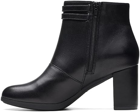 Clarks Women's Bayla Light Fashion Boot, Black Leather, 6 | Image 4