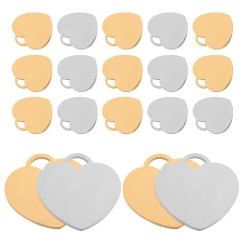 Pendentifs Cœur en Acier Inoxydable Anti-Ternissement pour Gravure Réussie sans Rayure