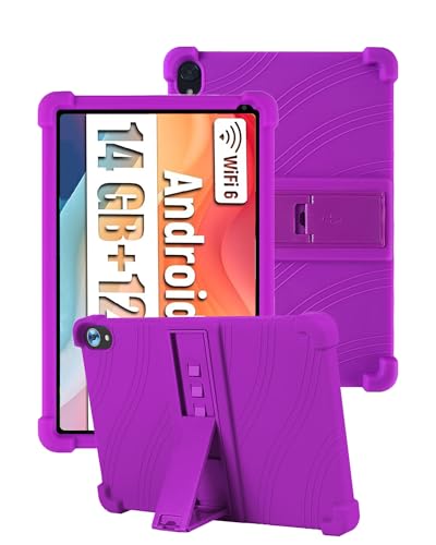 toergy voor Hyjoy RM Tablet siliconen hoes, nauwkeurige opening, compatibel met opladen, anti-shock en anti-kras, multi-hoekinstelling, comfortabel handgevoel, paars