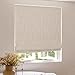 DEJAVU Blackout Roman Shades for Windows, Cordless Linen Fabric Roman Window Shades, Custom Light Filtering Roman Blinds for Doors, Kitchens, Bedroom, Living Room, Pure Linen
