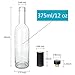 Encheng 12 oz Glass Bottles With Cork Lids,Home Brewing Wine Bottles With Caps and Shrink Capsules,Clear Wine Making Bottle For Sparkling Wine,Kefir,Juice,Beverages,Leak Proof,Dishware Safe,12Pack