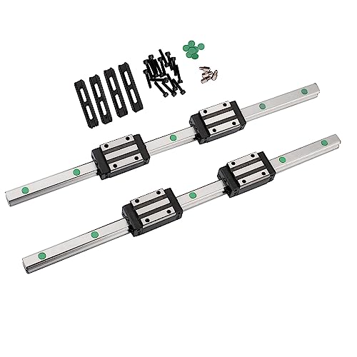 Nuibbyed HGR15XQ400 400Mm Linear Rail 2Pcs Hgr15 Linear Guide Rail Hgh15 Linear Slide Rail cover
