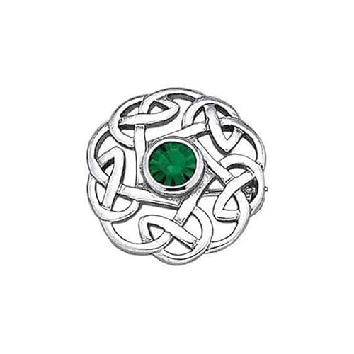 GaelSong Sterling Silver Brooch Celtic Knotwork Design Genuine Amethyst Gemstone