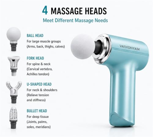 Image of Massager Machine for Pain Relief Mini Gun - Body, Neck, Shoulders, Back, Arms & Feet Massager- 6 Speed Settings -7 Type-C Charging for Muscle Pain Relief Recovery GT32