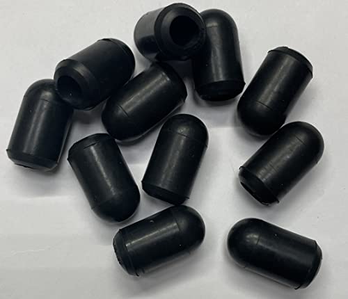 Image of dexierp Protection Force for 3 /8 inch 9mm (Pack of 12) Round OD Tubing End Chair Leg Stick Ferrule Furniture Feet Rubber Cap Cup Pad Cover Floor Plug Protectors