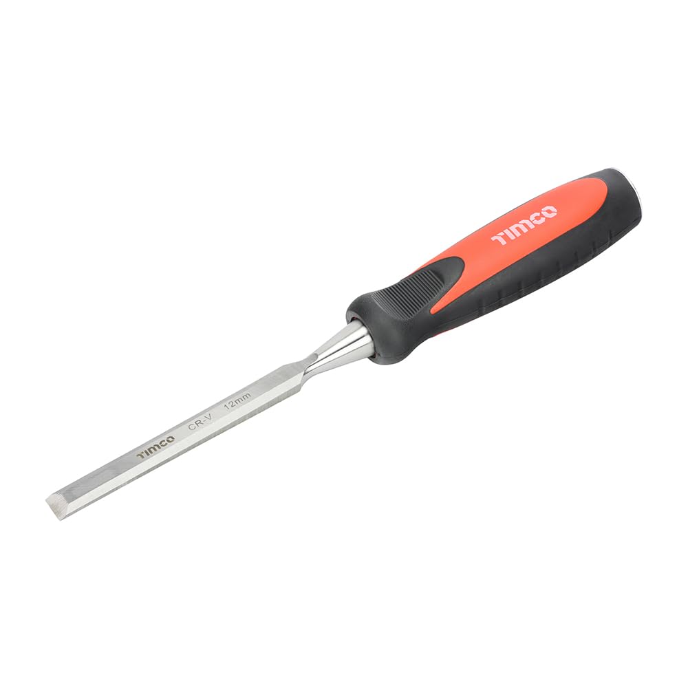 TIMCO - Bevel Edge Wood Chisel (Size 12mm - 1 Each), Red