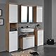 trendteam smart living - Amanda - Spiegelschrank - Weiß Hochglanz/Eiche - moderner Badspiegel mit 3 Fächern - (BxHxT) 60 x 77 x 17 cm - 2 Einlegeböden - Kratzfest