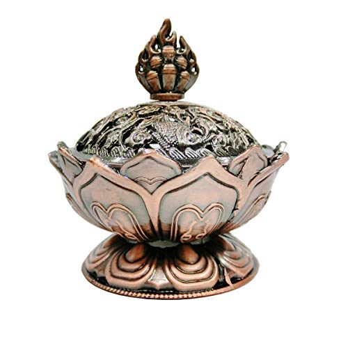 mengger Räuchergefäß Lotus Weihrauchbrenner Weihrauchbehälter Rückfluss, Räucherschälchen Räucherschale mit Deckel… – Bild 6