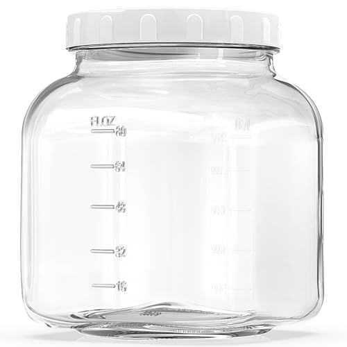 Large Glass Jars 102 oz Wide Mouth Gallon Mason Jars with Airtight Lid, Durable Glass Food Storage Jars, Clear Quart Mason Jars For Canning, Fermenting, Pickling, Storing