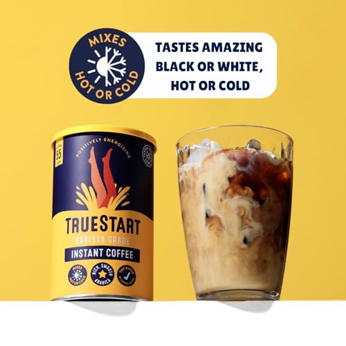 TrueStart Barista Grade Instant Coffee – Smooth Original Barista, 2 Pack (100g Each, 220 Cups), Mycotoxin-Free Coffee & Rich in Antioxidants, Premium Freeze-Dried, 100% Full Flavour, Smooth Rich Roast