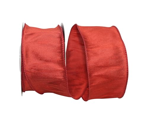 Reliant Ribbon 92975W-049-40F Dupioni Supreme Wired Edge Ribbon, 2-1/2 inch X 10 Yards, Rust